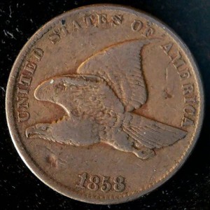 1858 Flying Eagle Cent, Small Letters, VGF, Unaltered