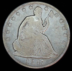 1847-P Seated Half Dollar, details