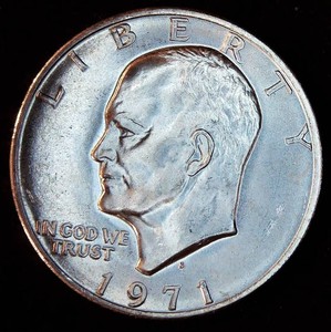 Uncirculated 1971-S Eisenhower Silver Dollar, Full Luster