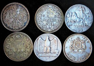 Collection of (6) Silver Circulated World Coins, all wUnaltered Skin