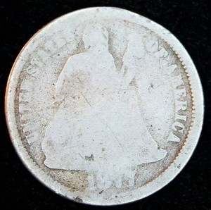1877-P Seated Dime,180 Degree Rotated Reverse