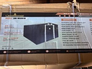8ft x 10ft Galvanized Apex Roof Metal Shed