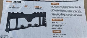 45 In Pallet Forks Frame Attachment LHR-PFF45
