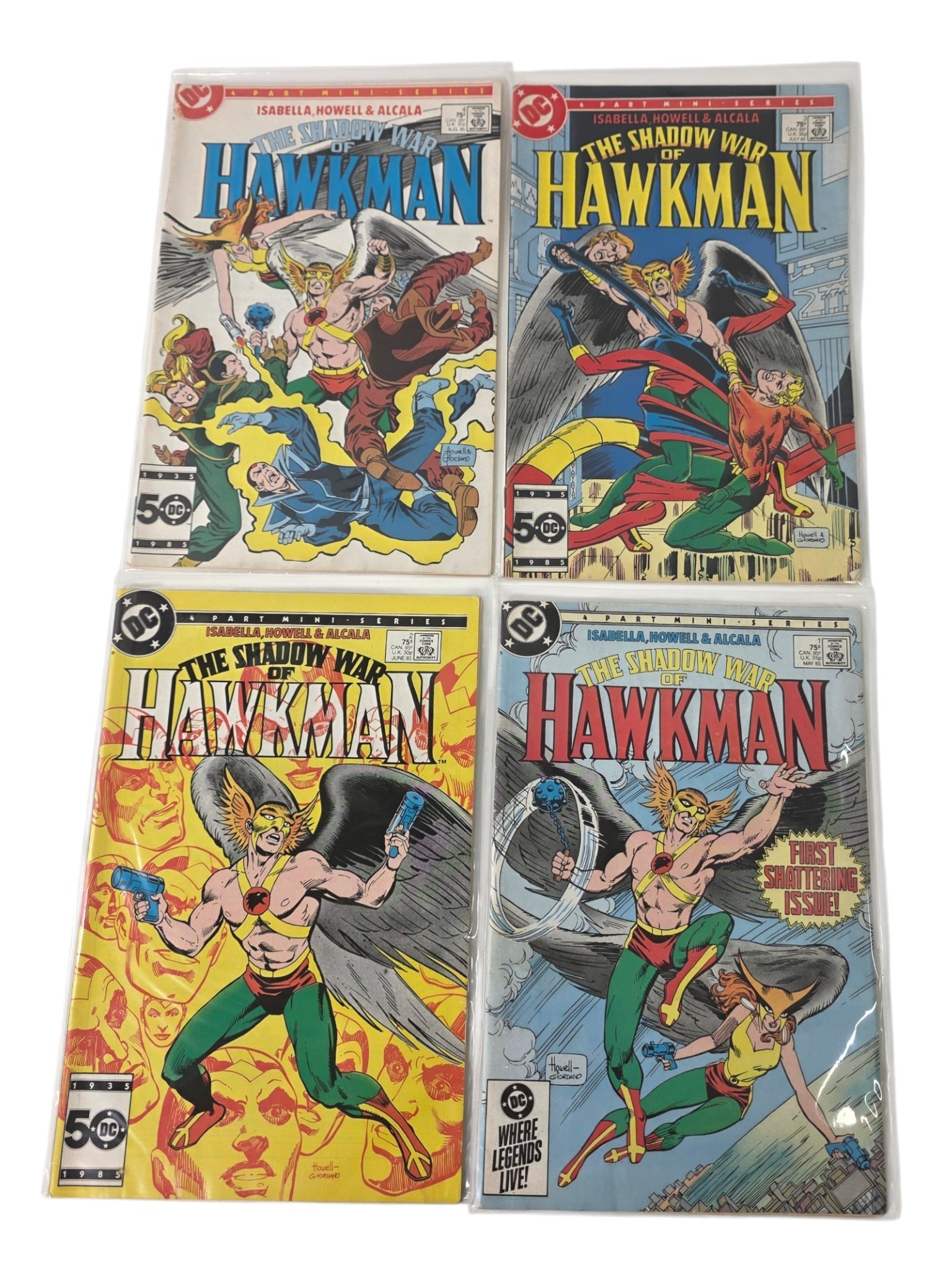 Lot of 4 DC The Shadow War of Hawkman Comics - 4-Part Miniseries 1985