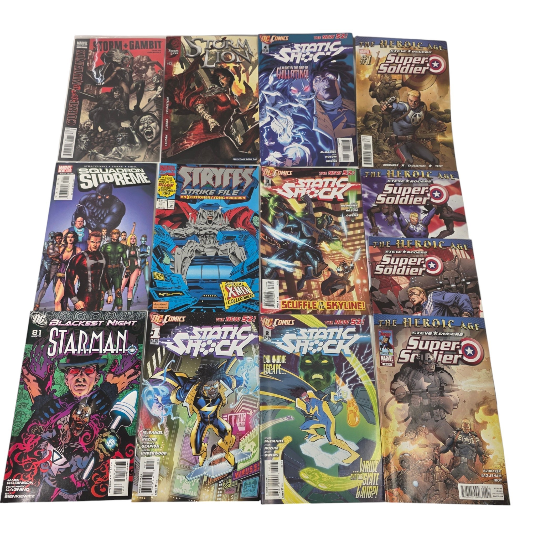 Lot of 13 Marvel & DC Comics - Static Shock #1-4, Steve Rogers Super Soldier #1-4 & More