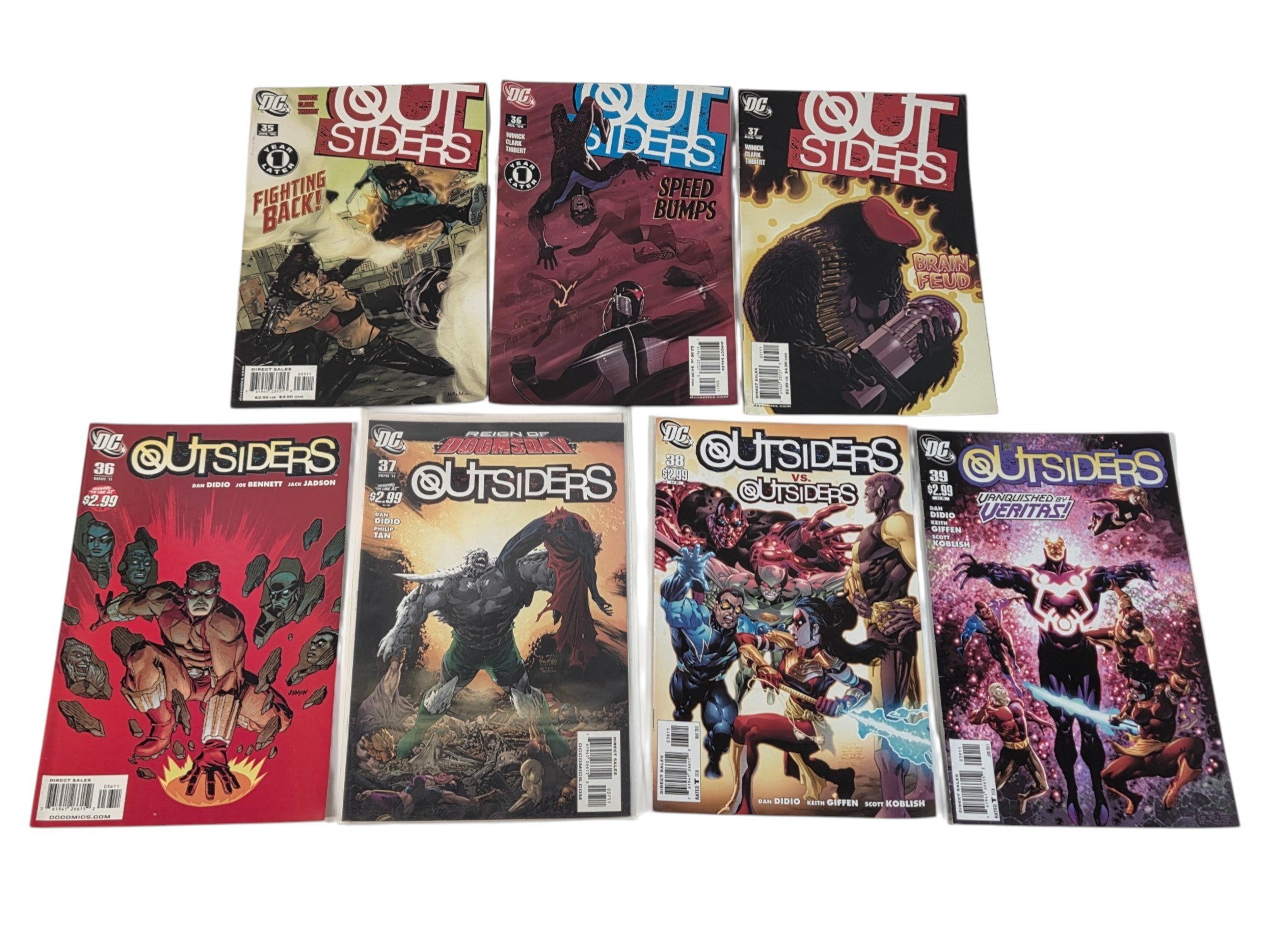 Lot of 7 DC Outsiders Comics #35-39 Reign of Doomsday Assorted Series
