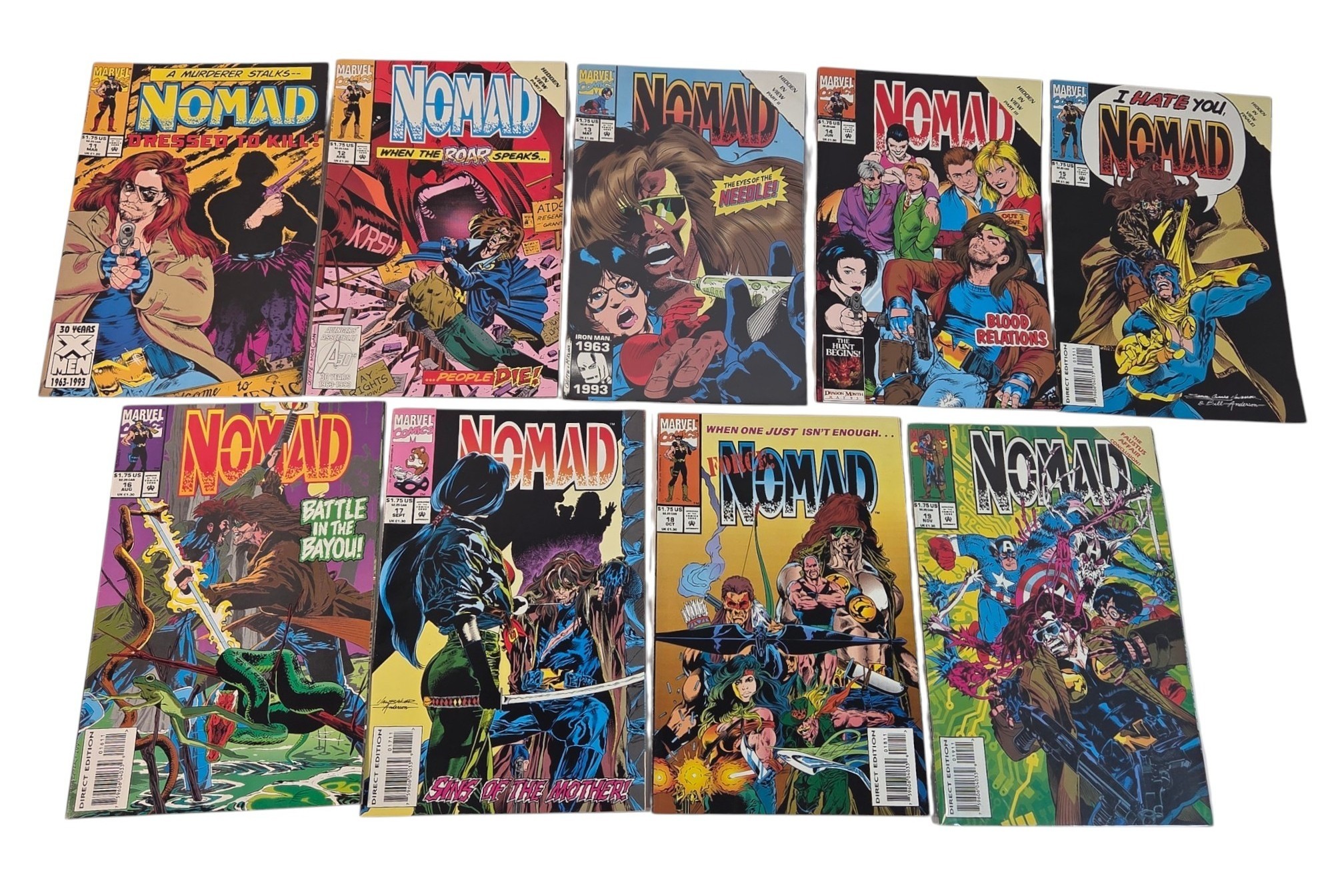 Lot of 9 Marvel Comics Nomad #11-19 Complete Consecutive Run 1993