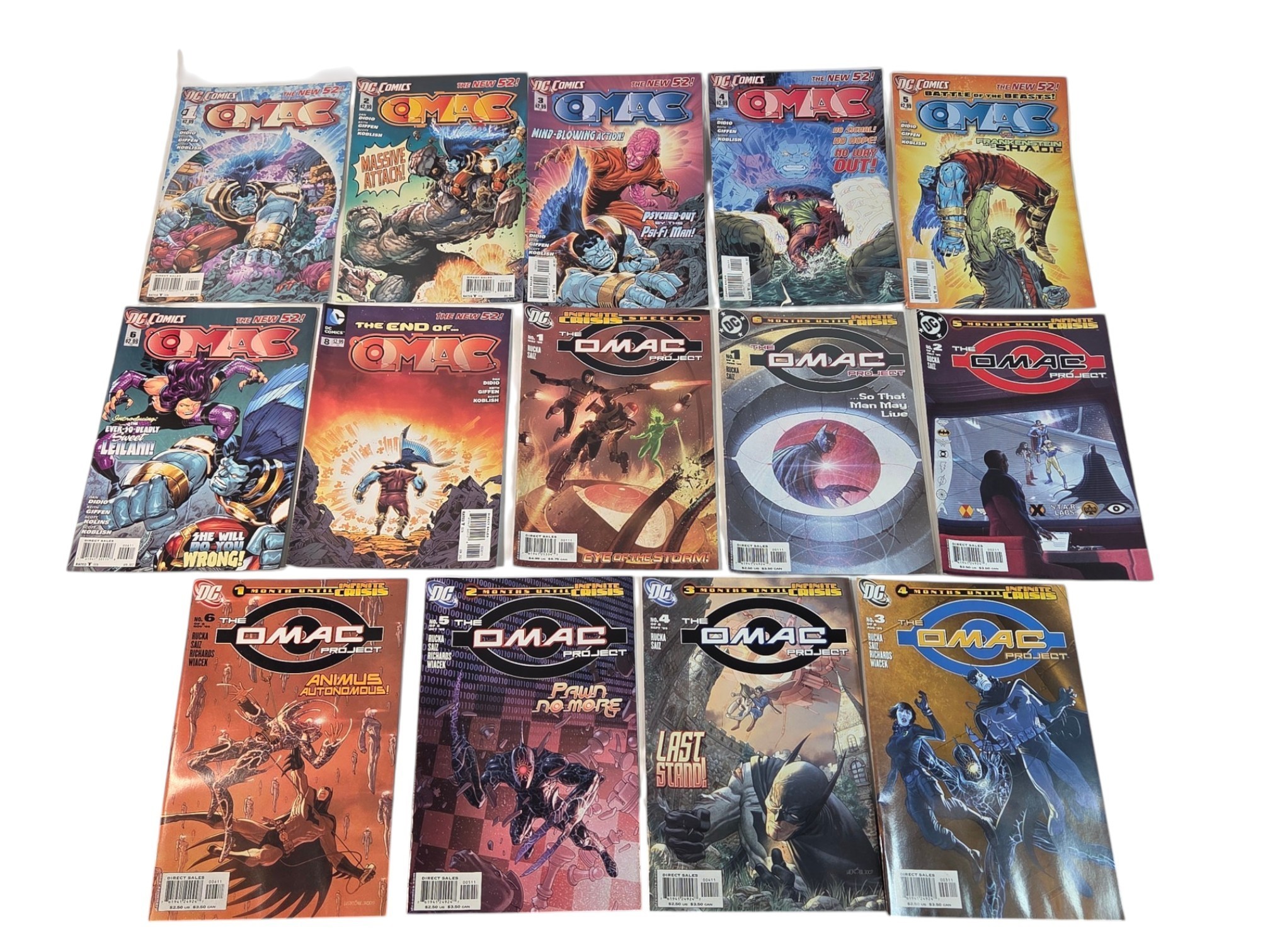 Lot of 14 DC Comics OMAC New 52 #1-6, 8 & OMAC Project #1-6 Infinite Crisis