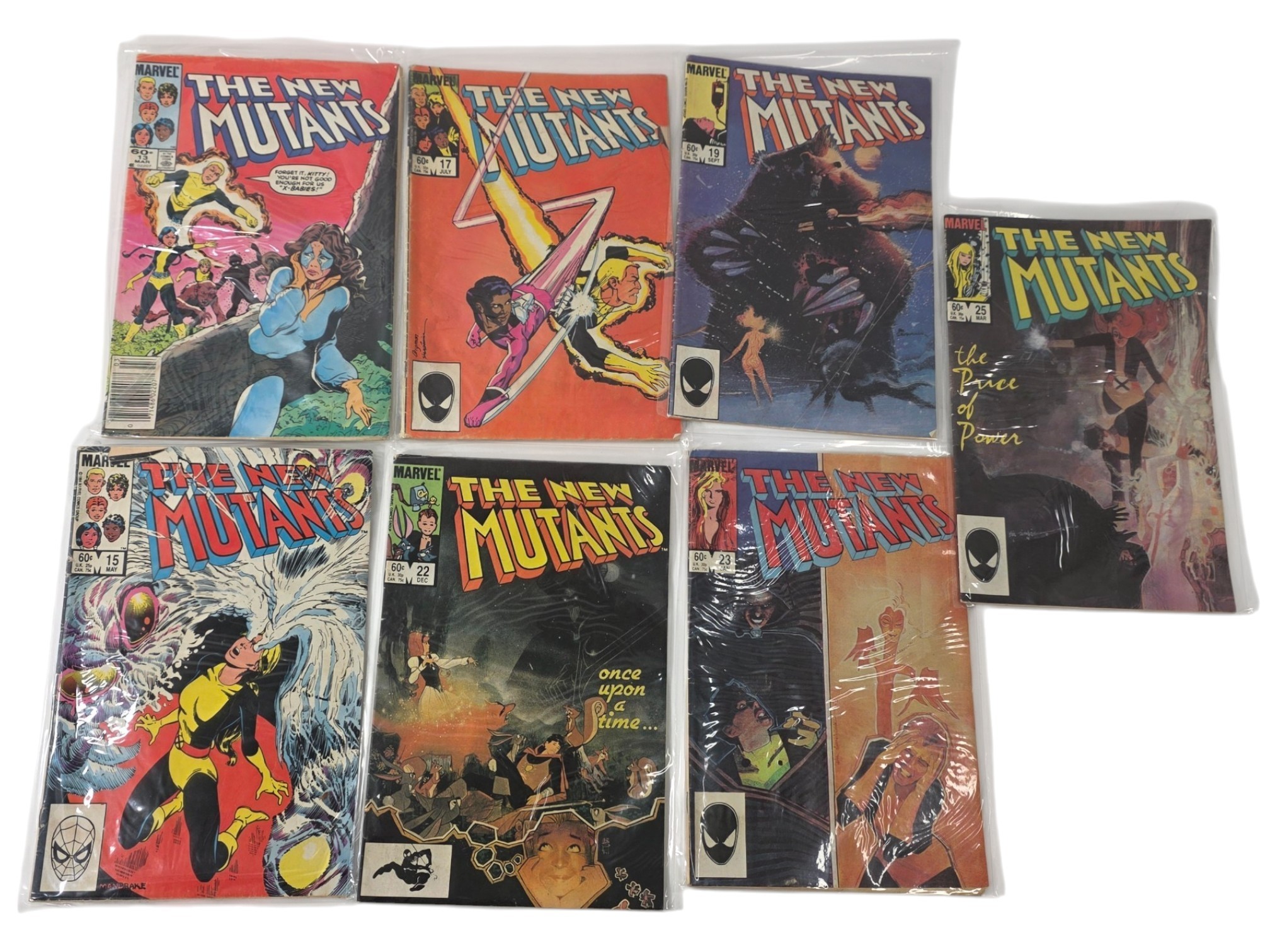 7 Marvel The New Mutants Comics #13, 15, 17, 19, 22, 23 & 25 Vintage Lot