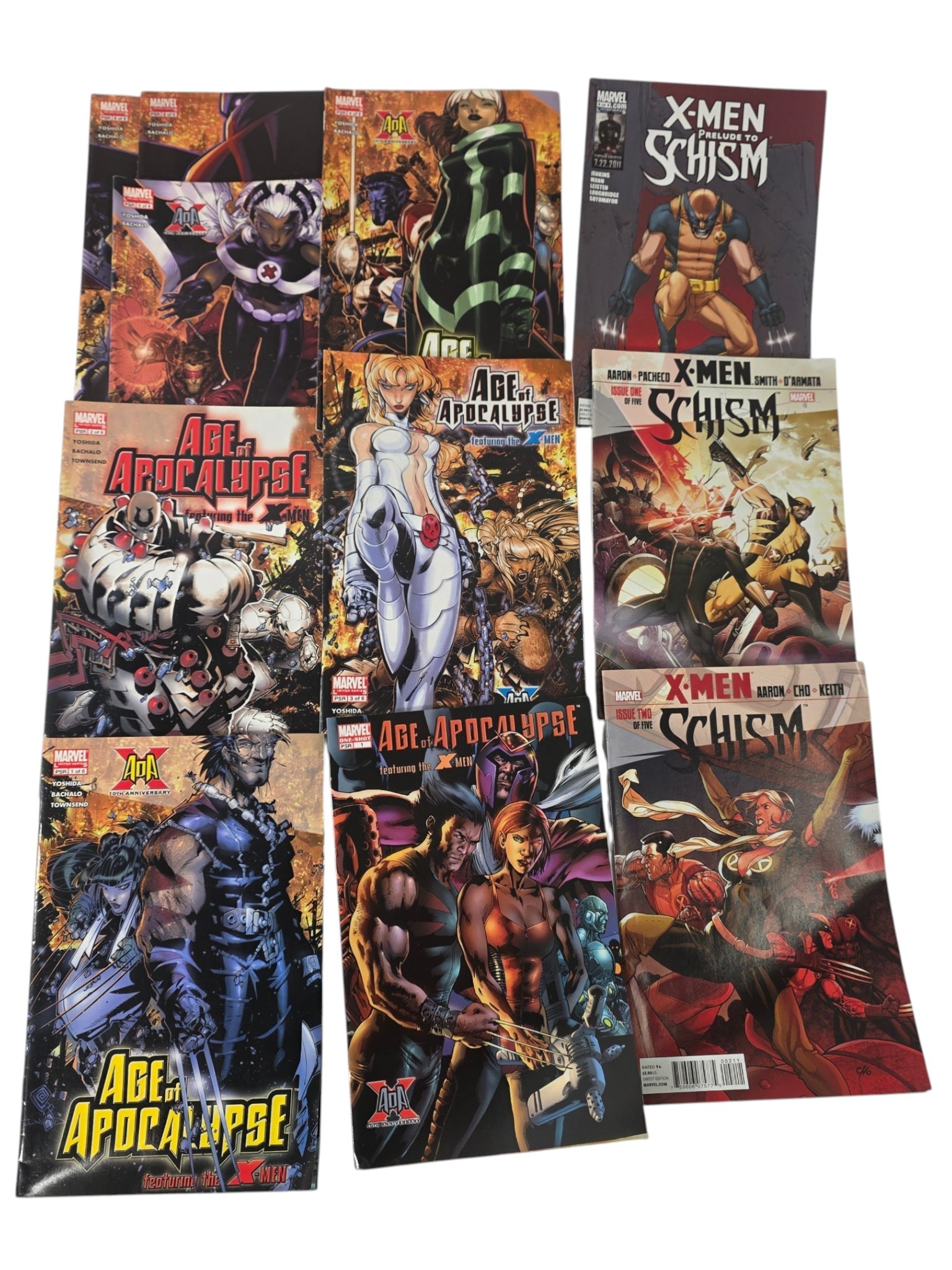 10 Marvel X-Men Comics  Age of Apocalypse #1-6, Schism #1-2 & Prelude