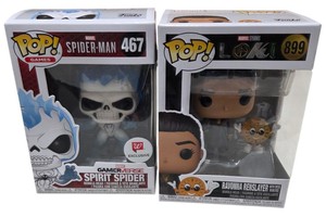 Lot of 2 Funko Pop Marvel Spirit Spider #467 & Ravonna Renslayer #899 Vinyl Figures 