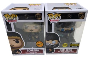 Lot of 2 Funko Pop Movies Mortal Kombat Scorpion #1055 & Sub-Zero #1057 Vinyl Figures