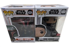 Lot of 2 Funko Pop Star Wars Cobb Vanth #484 & Iden Versio #460 GameStop Exclusive Vinyl Figure