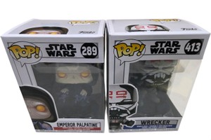 Lot of 2 Funko Pop Star Wars Emperor Palpatine #289 & Wrecker #413  Vinyl Figure