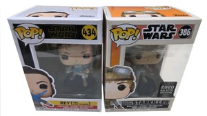 Lot of 2 Funko Pop Star Wars Rey Two Lightsabers #434 & Starkiller #386  Vinyl Figure