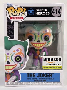 Funko Pop DC Super Heroes The Joker #414 Amazon Exclusive Glow in the Dark Vinyl Figure