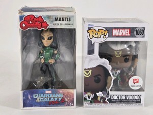 Lot of 2 Funko Marvel Figures - Rock Candy Mantis Guardians Galaxy Vol. 2 & Doctor Voodoo #1060 Walgreens Exclusive