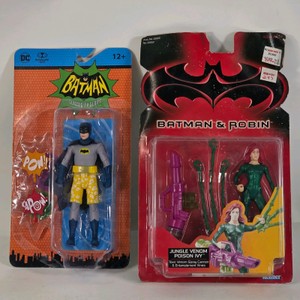 Lot of 2 Batman Action Figures - Classic TV Series Batman & Batman & Robin Poison Ivy