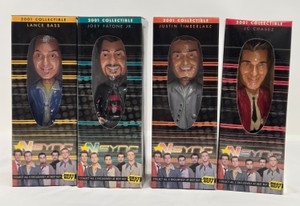 Lot of 4 NSYNC 2001 Best Buy Exclusive Bobbleheads Justin Timberlake JC Chasez Joey Fatone Lance Bass