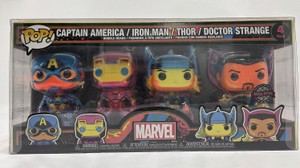 Funko Pop Marvel 4-Pack Captain America Iron Man Thor Doctor Strange Special Edition