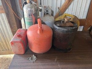 Gas Can, Oil Can, LP Can, Vintage Fire Extinguisher, Weed Sprayer