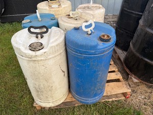 Six Heavy Duty Liquid Storage Tanks 15-20 Gallon Sizes