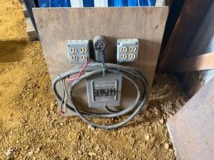 Portable QO Load Center Electrical Service Box Mounted on Plywood, 50 AMP Outlet