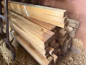 Stack of 2 x 2 x 36 Wood Lumber
