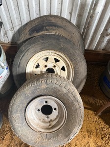 Trailer Tires 5.3012 (Qty 2) and 18 x 9 12 x8