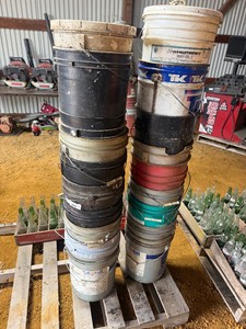 Two Stacks of Five-Gallon Buckets - 20