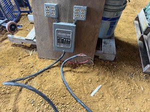 Portable QO Load Center 100 Amp Electrical Service Box Mounted on Plywood