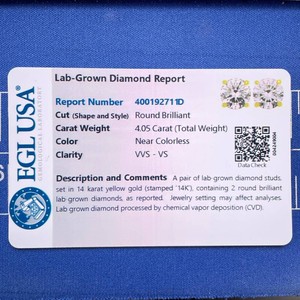 4.05 Carat Diamond Round Solitaire Stud Earrings in 14k Yellow Gold w/ EGL Report *VIDEO*