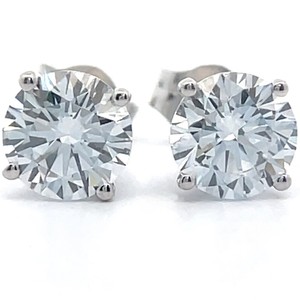 1.50 Carat Diamond Round Solitaire Stud Earrings in 14k White Gold $1,495 Retail VIDEO