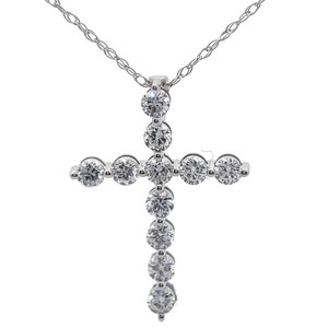 0.50 Carat Diamond Cross Pendant Necklace in 14k White Gold $1,245 Retail VIDEO