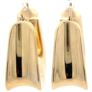 Modern Brightly Polished Geometric Hoop Earrings in 14k Yellow Gold VIDEO