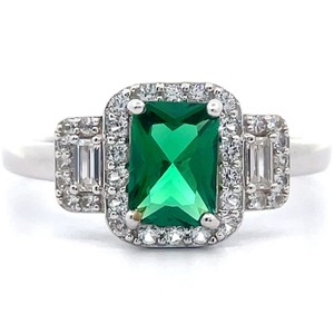 NEW Emerald Halo Geometric Three-Stone Ring VIDEO