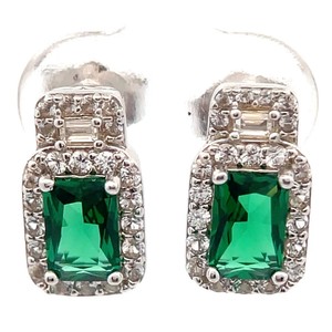 NEW Art Deco Emerald Halo Geometric Earrings VIDEO