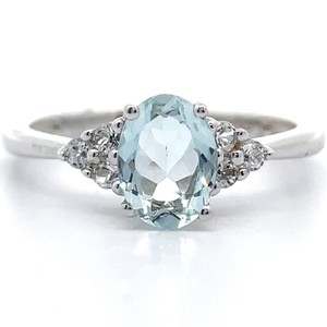 NEW 0.80 Carat Natural Aquamarine Cluster Ring VIDEO