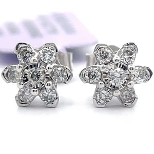 NEW Kohls 0.25 Carat Diamond Flower Cluster Stud Earrings in White Gold VIDEO