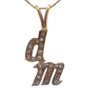 Crystallized INITIAL DM Scrolling Font Pendant Necklace VIDEO