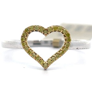 0.12 Carat Fancy Yellow Diamond Open Heart Halo Ring VIDEO