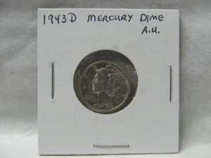 1943D  A.U Mercury Dime