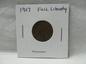 1907 Full Liberty Indian Head Penny