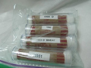 1950s Rolls of Wheat Pennies