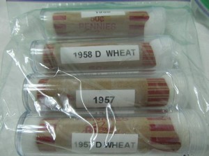 1950s Rolls of Wheat Pennies