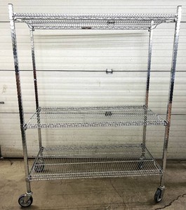 MSRP $1,500 Waterloo Cari-All Heavy-Duty 3-Tier Adjustable Wire Shelving Cart, Commercial Mobile Storage &amp Transport, Rolling Casters, Made In Canada, Healthcare, Warehouse, Food Service, Retail &amp Stockroom, 68H x 48W x 24D