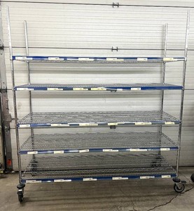 MSRP $2,500 TSS Commercial Heavy-Duty 5-Tier Mobile Wire Shelving Storage Cart, HUGE 72W x 24D x 80H, 6-Ft Wide Adjustable Shelves, Locking Casters, InventoryPicking Cart, Warehouse, Medical, Restaurant &amp Stockroom