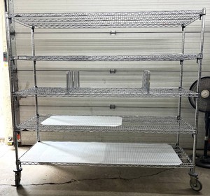 MSRP $2,500 Metro Super Erecta Heavy-Duty 5-Tier Commercial Mobile Wire Shelving Storage Cart, HUGE 6-Ft Wide 72W x 24D x 68H, Adjustable Shelves, Dividers, Rolling Casters, Medical, Warehouse, Restaurant &amp Stockroom