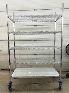 MSRP $2,000 Waterloo Cari-All Heavy-Duty 5-Tier Commercial Mobile Wire Shelving Storage Cart, 78H x 48W x 24D, Adjustable Shelves, Rolling Casters, High-Capacity Medical Supply, Warehouse, Restaurant, Retail &amp Stockroom