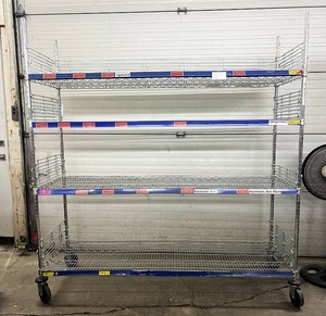 MSRP $3,000 Metro Super Erecta Heavy-Duty 4-Tier Mobile Medical Supply &amp Inventory Storage Cart, HUGE 72W x 24D x 76H, Adjustable Wire Dividers &amp Side Containment, PAR StockPicking System, Pharmacy, Medical, Lab &amp Warehouse